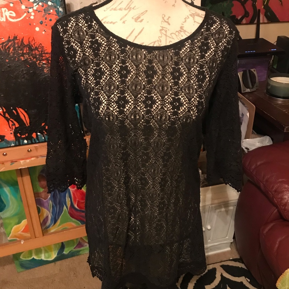 Sheer lace Alter’d State little black dress size large